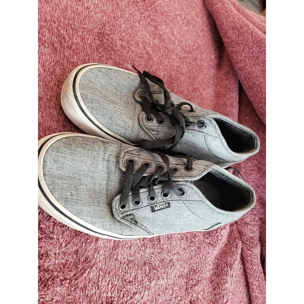 Vans Off The‎ Wall 500714 Gray Canvas Skate Shoes Lace Up Low Top Men's Size 7.5